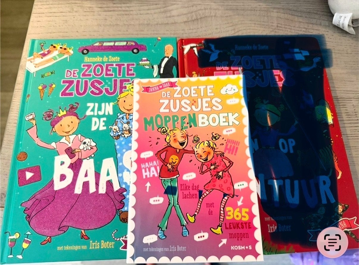 De Zoete Zusjes boeken - Zijn de Baas & Moppenboek, Ophalen of Verzenden, Zo goed als nieuw, Fictie algemeen