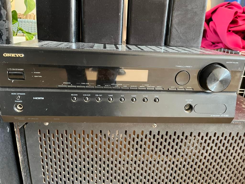 Onkyo Home Cinema Systeem met Speakers en Subwoofer, Audio, Tv en Foto, Home Cinema-sets, Gebruikt, 70 watt of meer, 5.1-systeem