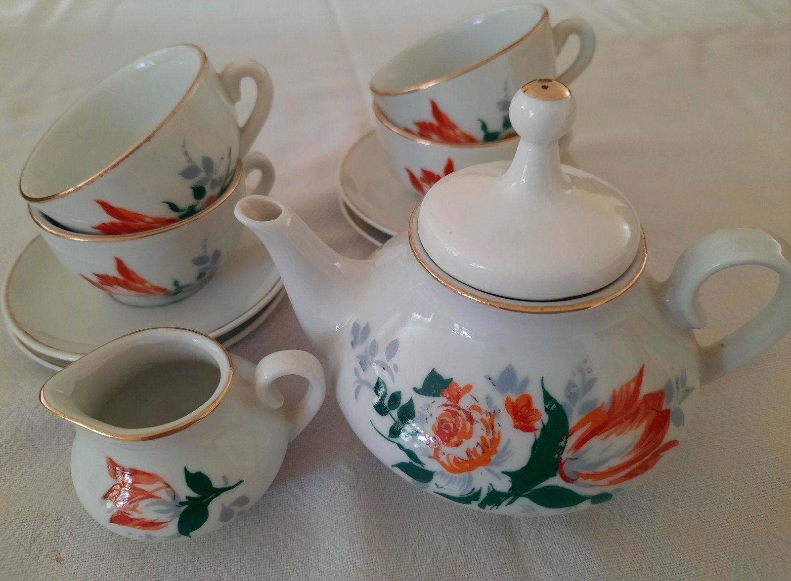 Vintage Jaren '70 Porselein Kinder Theeserviesje, Antiek en Kunst, Ophalen