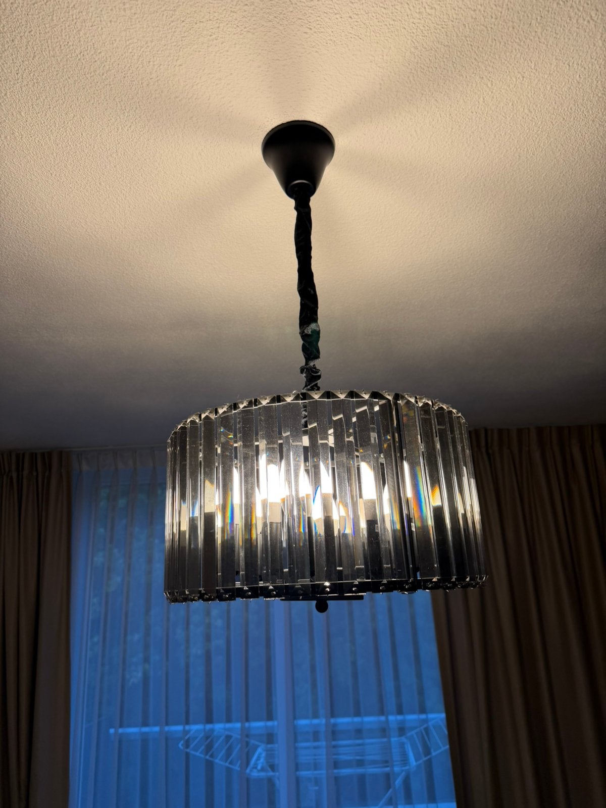 Woonkamer lamp croom zwart, Huis en Inrichting, Ophalen, Zo goed als nieuw
