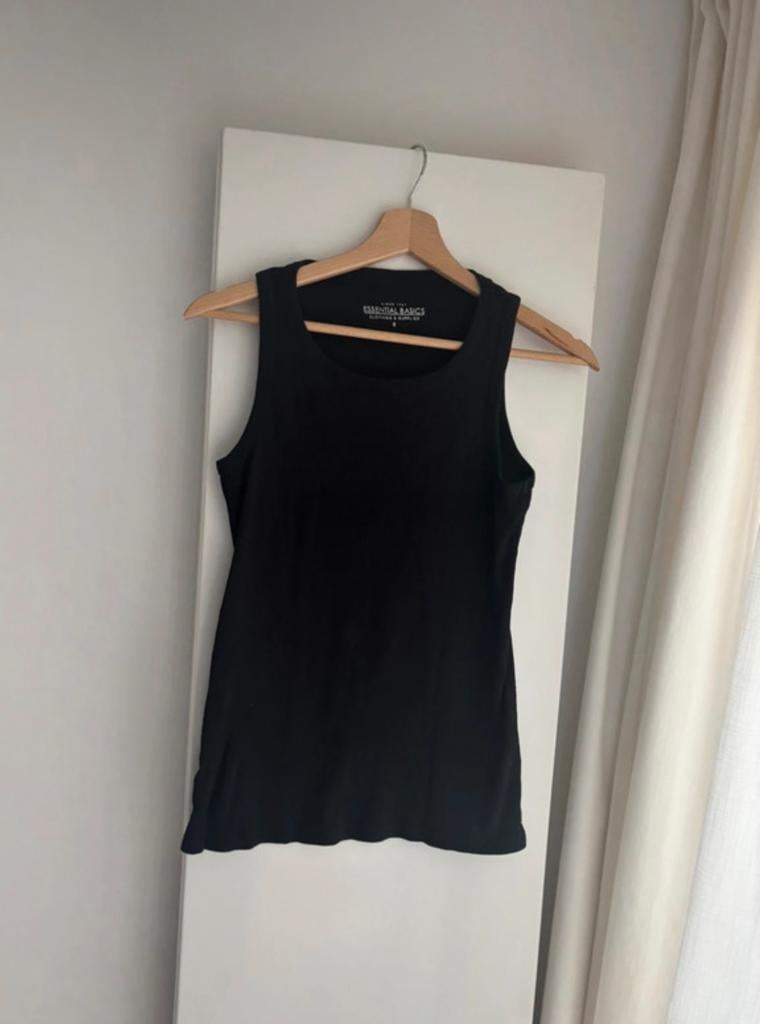 Essential rib tanktop, zwart topje, zwart hemdje, maat S, Zwart, Nieuw, Ophalen of Verzenden, Maat 36 (S)