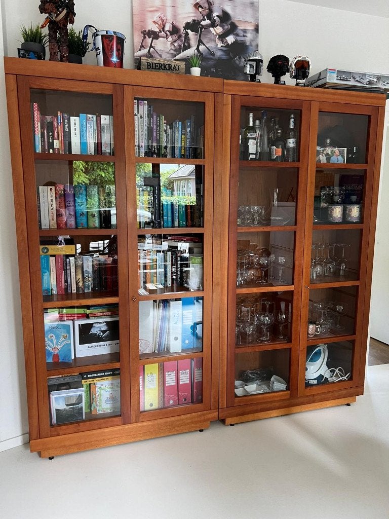 Bibliotheekkasten design kersenhout, Ophalen, 50 tot 100 cm, Zo goed als nieuw, Kersenhout