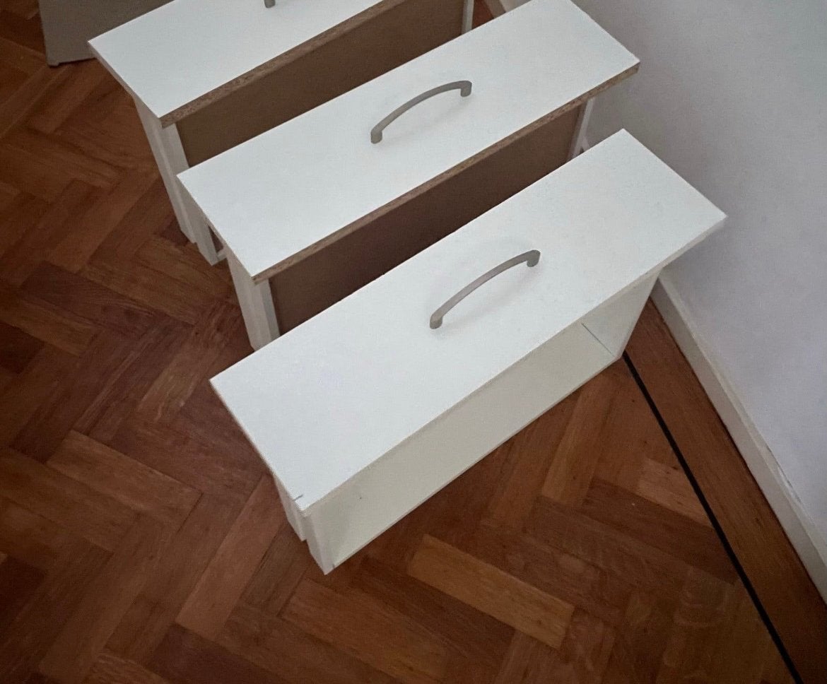 Set van 3 witte lades voor IKEA Malm ladekast, Ophalen, Gebruikt, 50 tot 100 cm, 3 of 4 laden