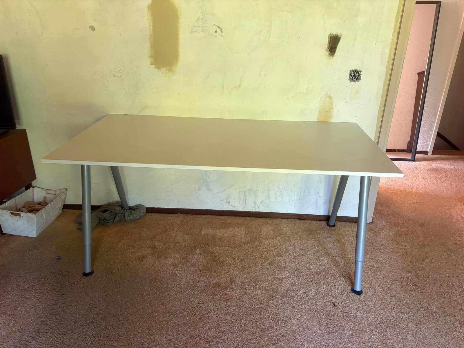 IKEA Thyge bureau - Hoogte verstelbaar, 160x80 cm, Ophalen, Zit-sta bureau, Gebruikt, In hoogte verstelbaar