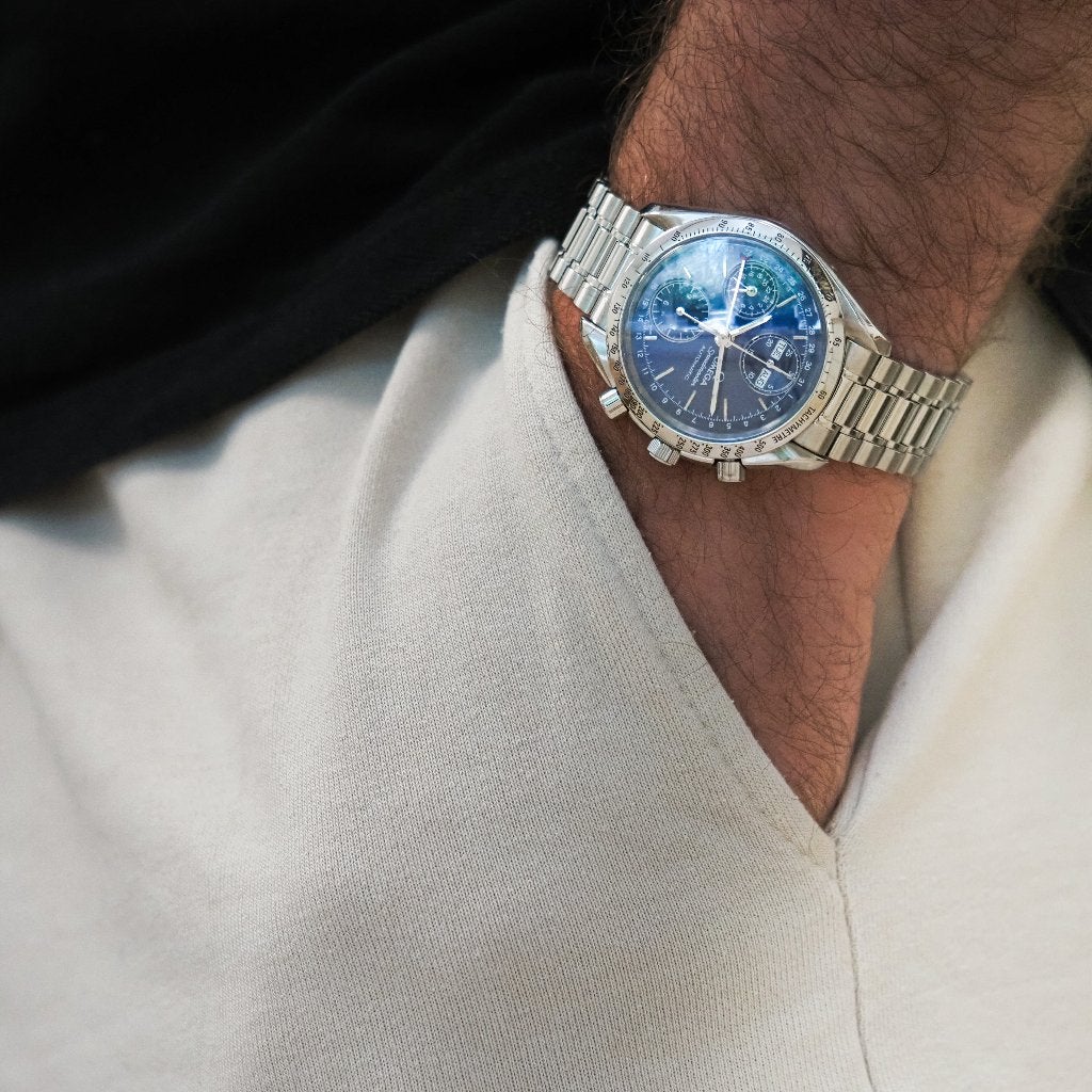 Omega Speedmaster Day-Date - 3521.80.00 Full Set, Staal, Staal, Polshorloge, Ophalen of Verzenden