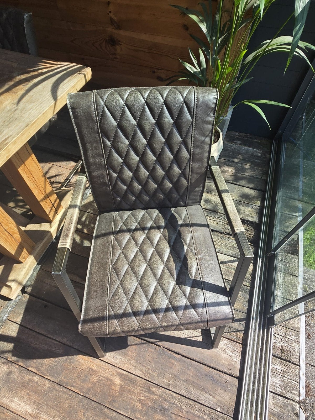Robuuste eettafel - massief eikenhout - zonder stoelen, Gebruikt, Eikenhout, 200 cm of meer, Vijf personen of meer