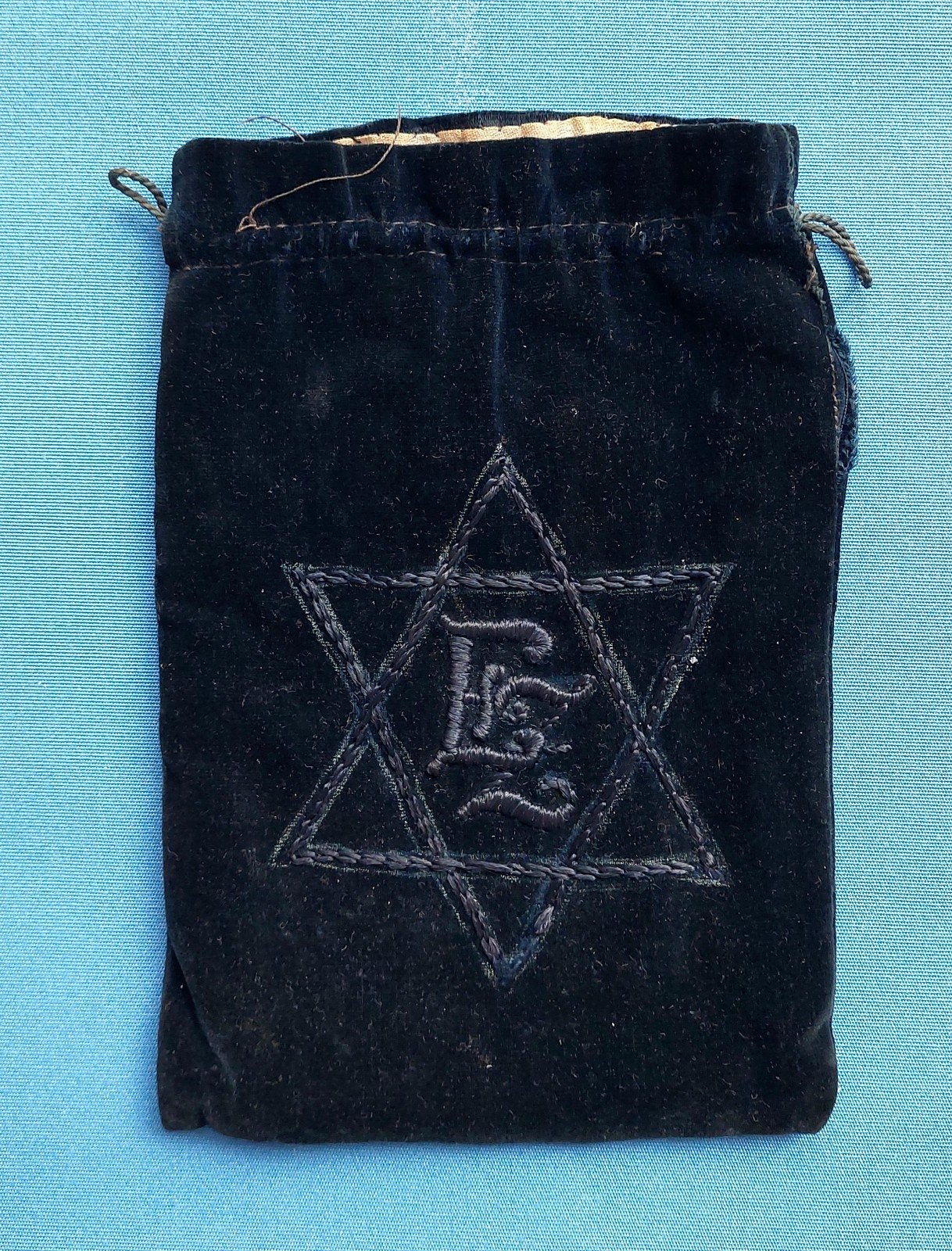 Oude Joodse Rituele Fluwelen Tefillin Tallit Buidel Judaïca, Ophalen of Verzenden