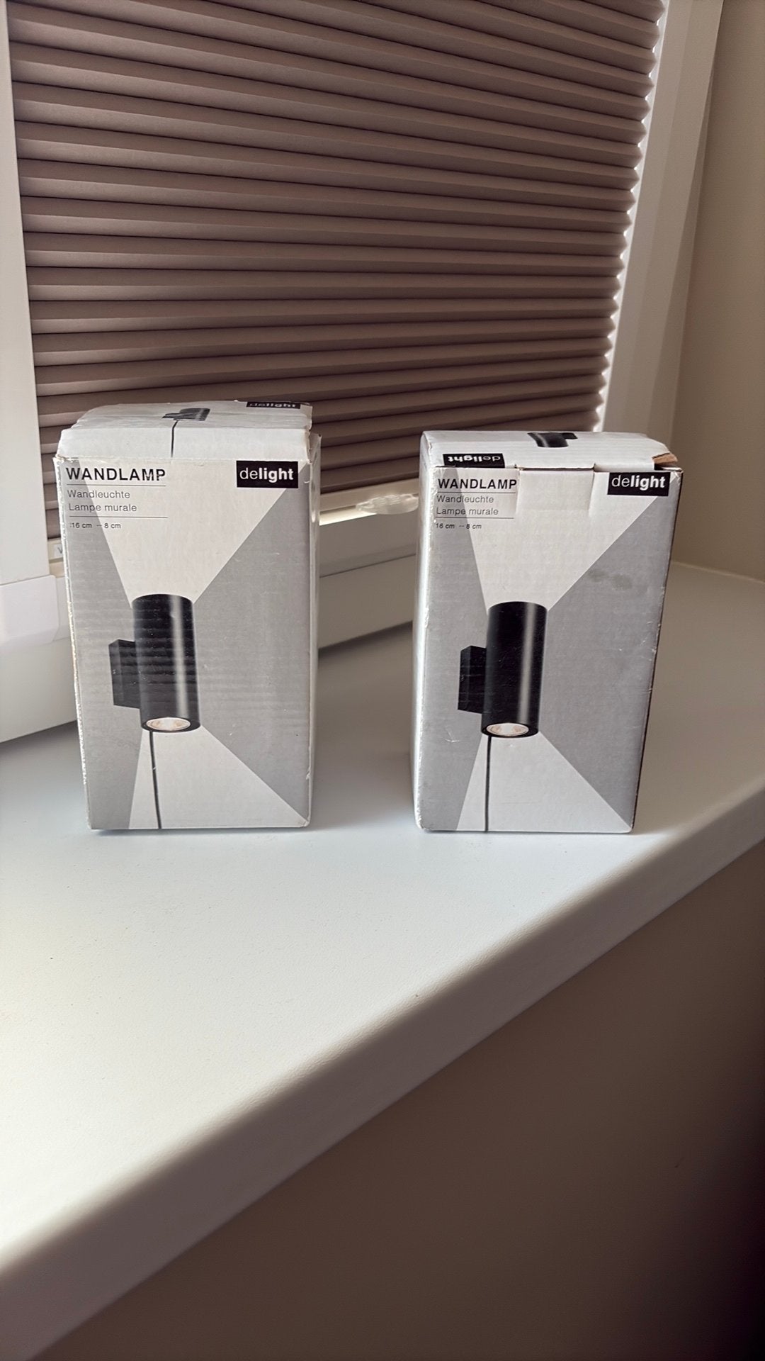 Nieuw in doos: 2x wandlamp Delight, Verzenden, Nieuw