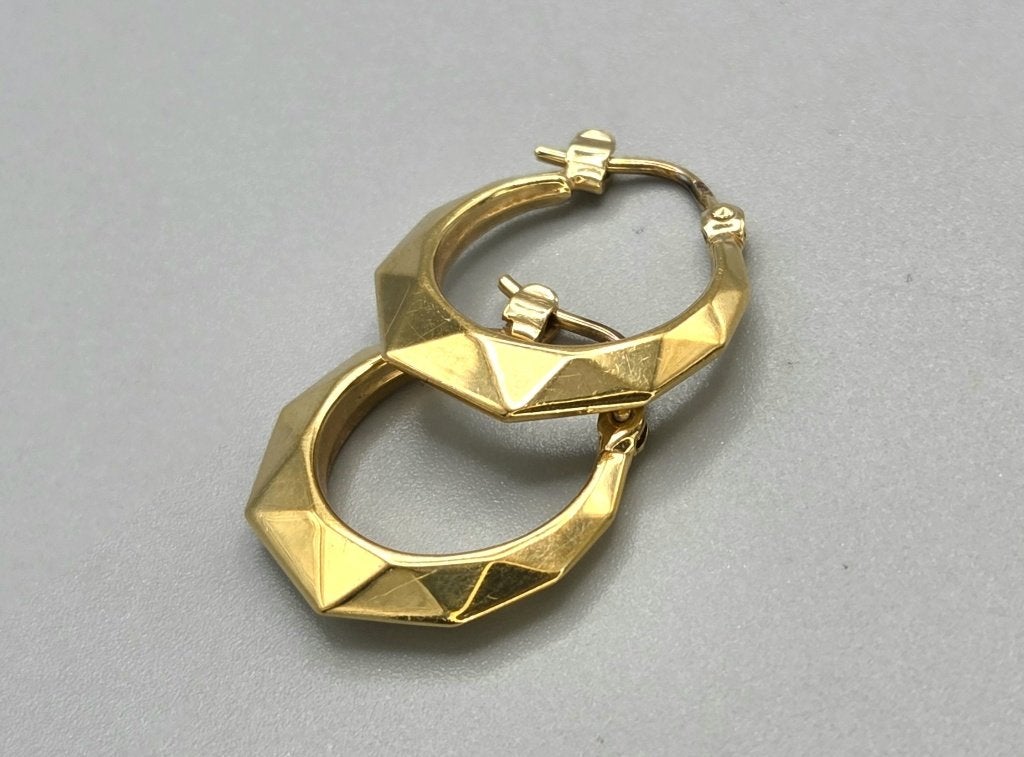 Vintage gouden creolen. 2026/607, Hangers, ., Ophalen of Verzenden, Zo goed als nieuw