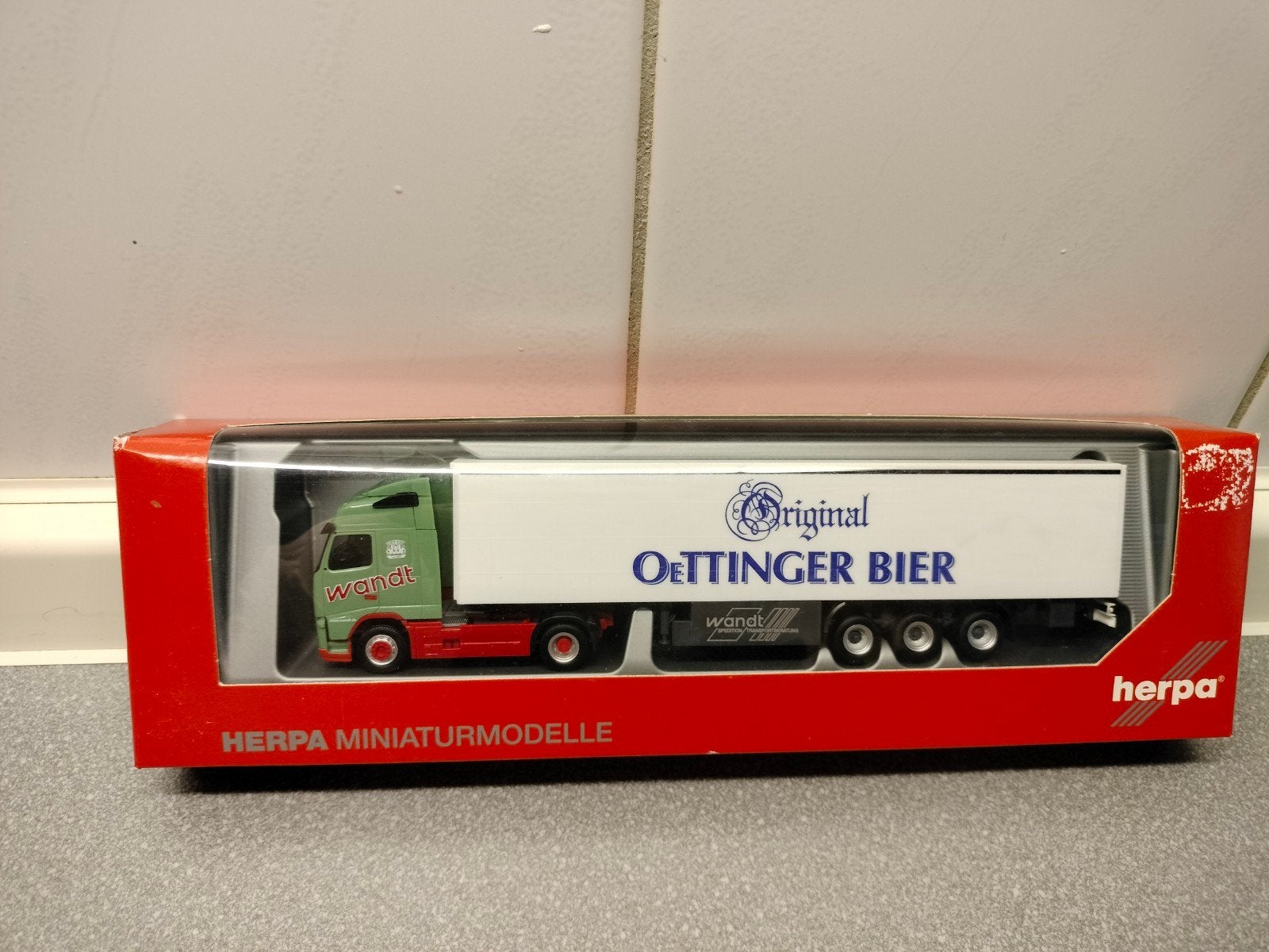 Herpa Miniatuurmodel Volvo FH 08 GL SZ Oettinger Bier, Ophalen of Verzenden