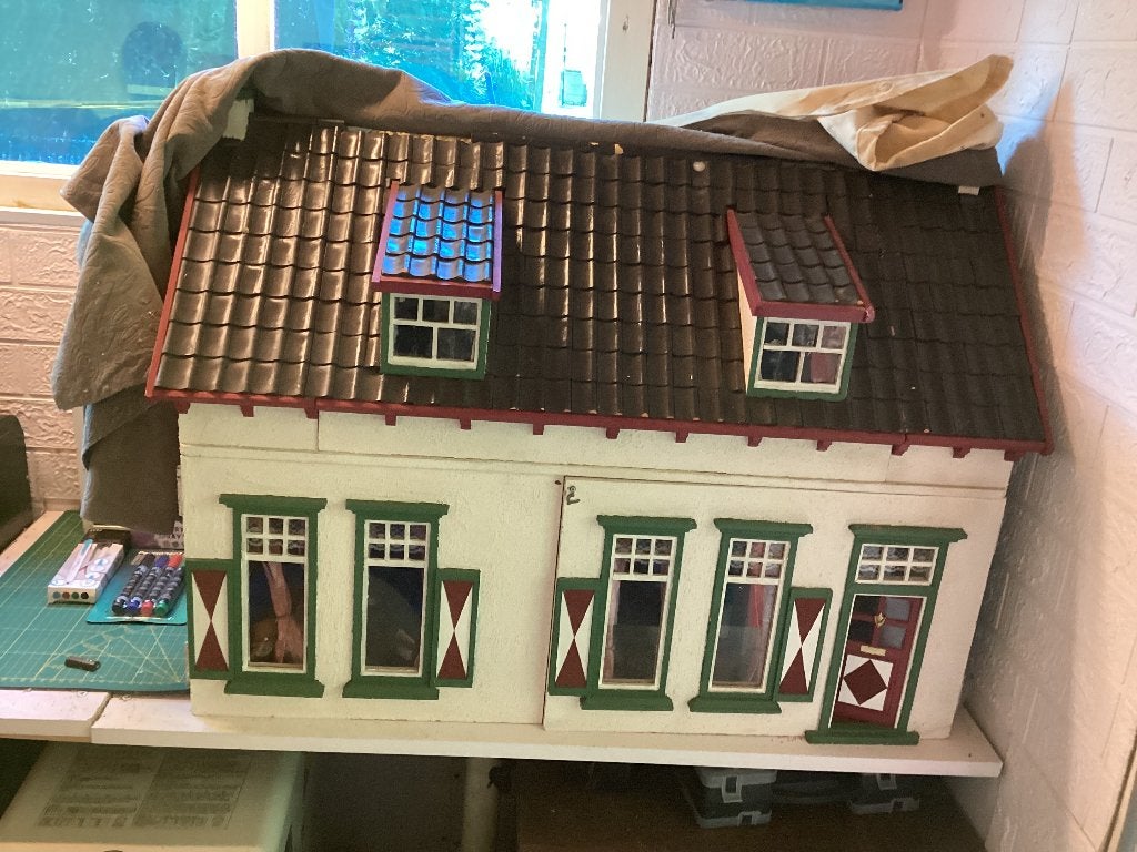 Poppenhuis met toebehoren, Verzamelen, Poppenhuizen en Toebehoren, Ophalen, Poppenhuis