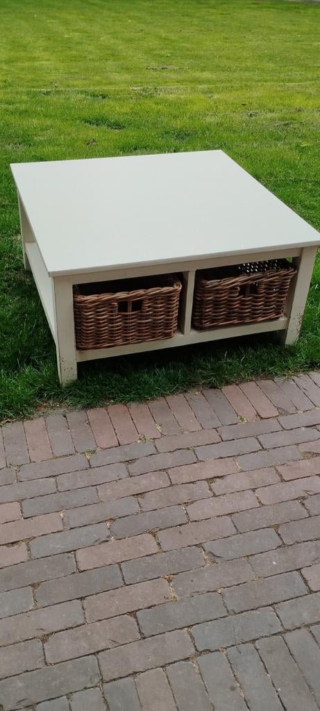 Landelijke witte salontafel Trendhopper, Huis en Inrichting, Tafels | Salontafels, Ophalen, 50 tot 100 cm, 50 tot 100 cm, Minder dan 50 cm