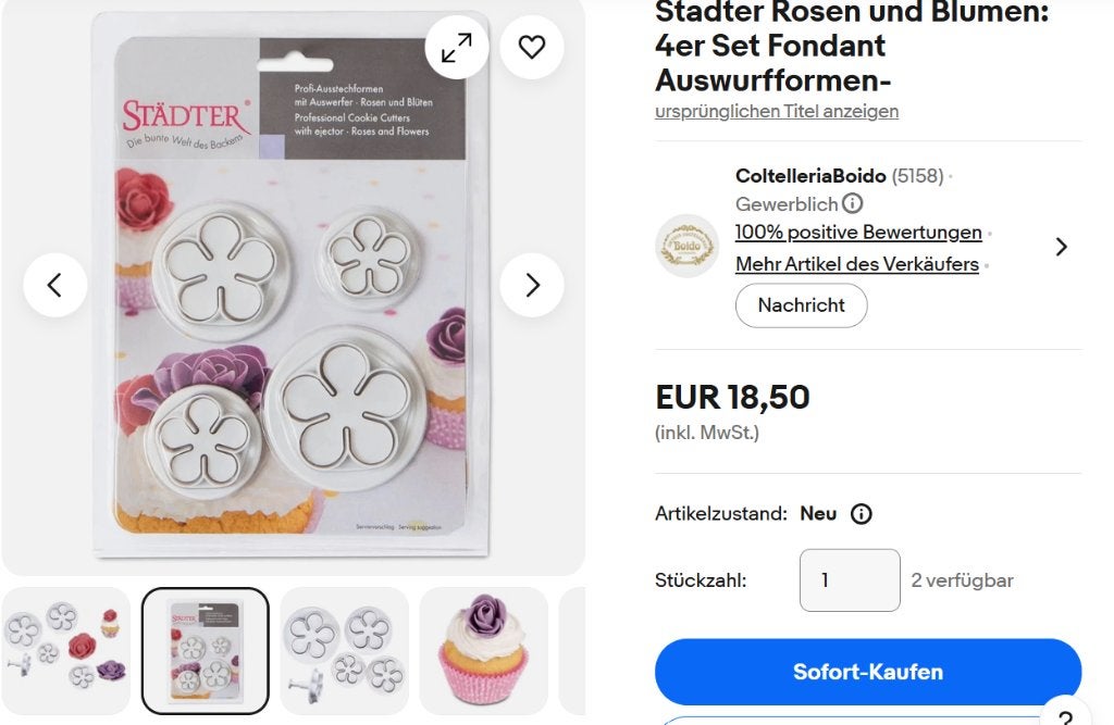 Rozen decoratiesetje, compleet en in goede staat, Ophalen, Zo goed als nieuw, Cupcakes, Versiering