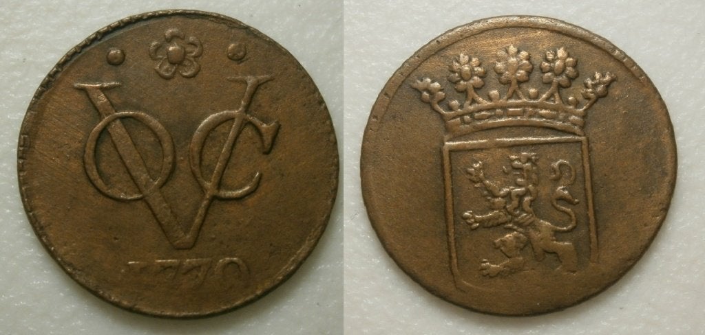Holland VOC ½ Duit 1770, Ophalen of Verzenden, Vóór koninkrijk, 1 cent, Losse munt