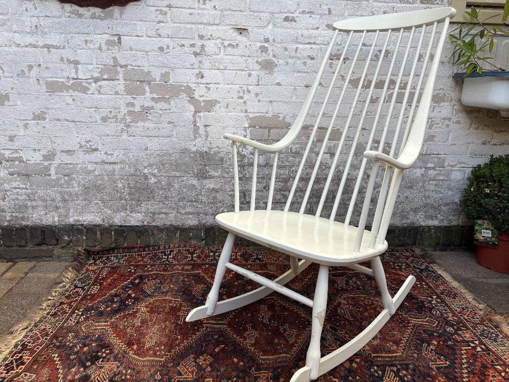 Pastoe SH47 Schommelstoel retro vintage jaren 1950/60, Ophalen, Gebruikt, Wit, Deens design - Scandinavisch