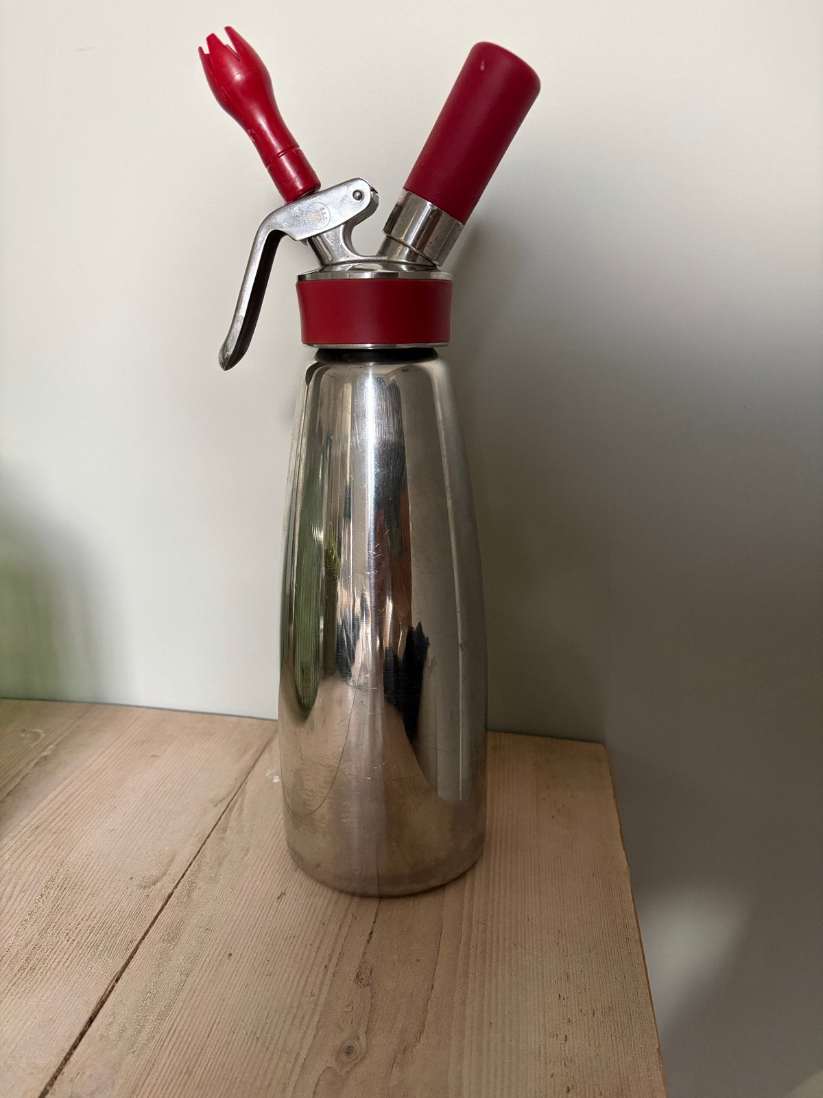 ISI Gourmet Whip Slagroomspuit 1L - RVS, Zilver, Ophalen of Verzenden, Metaal, Overige merken