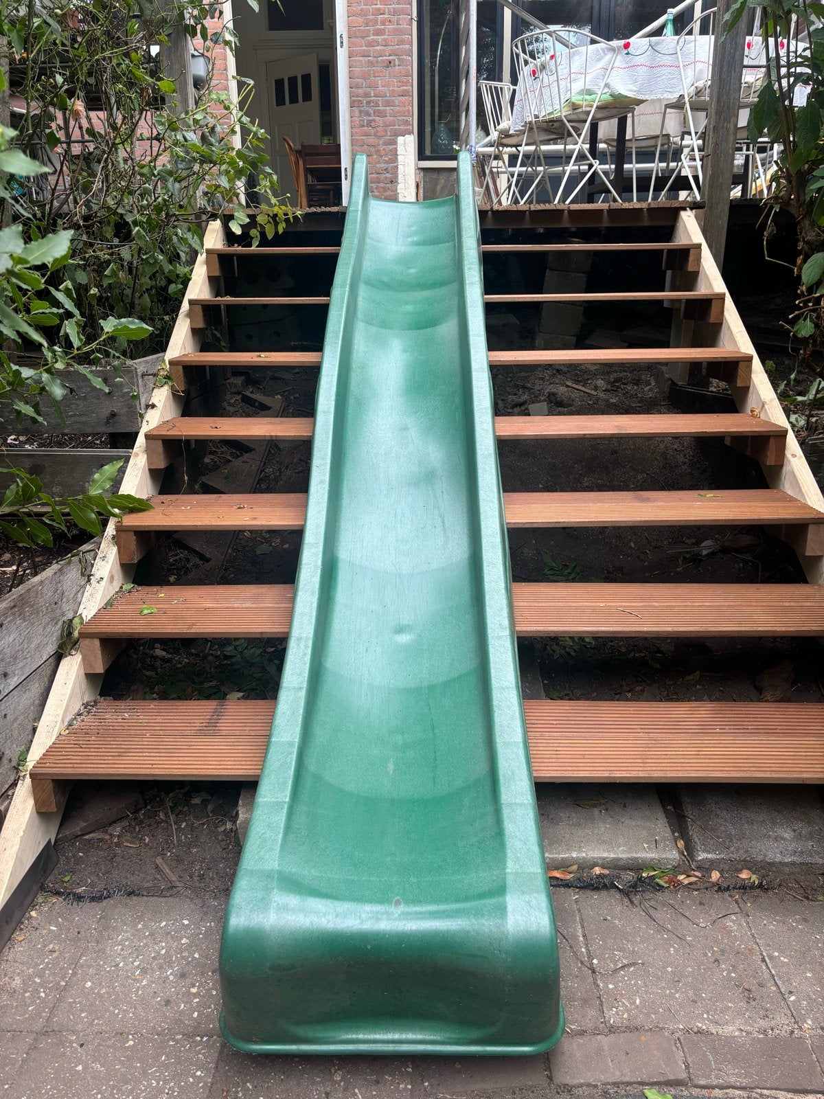 Wickey Glijbaan 3 meter, aanbouwhoogte 1.50 meter, Ophalen, Gebruikt, Glijbaan, Aanbouwonderdeel