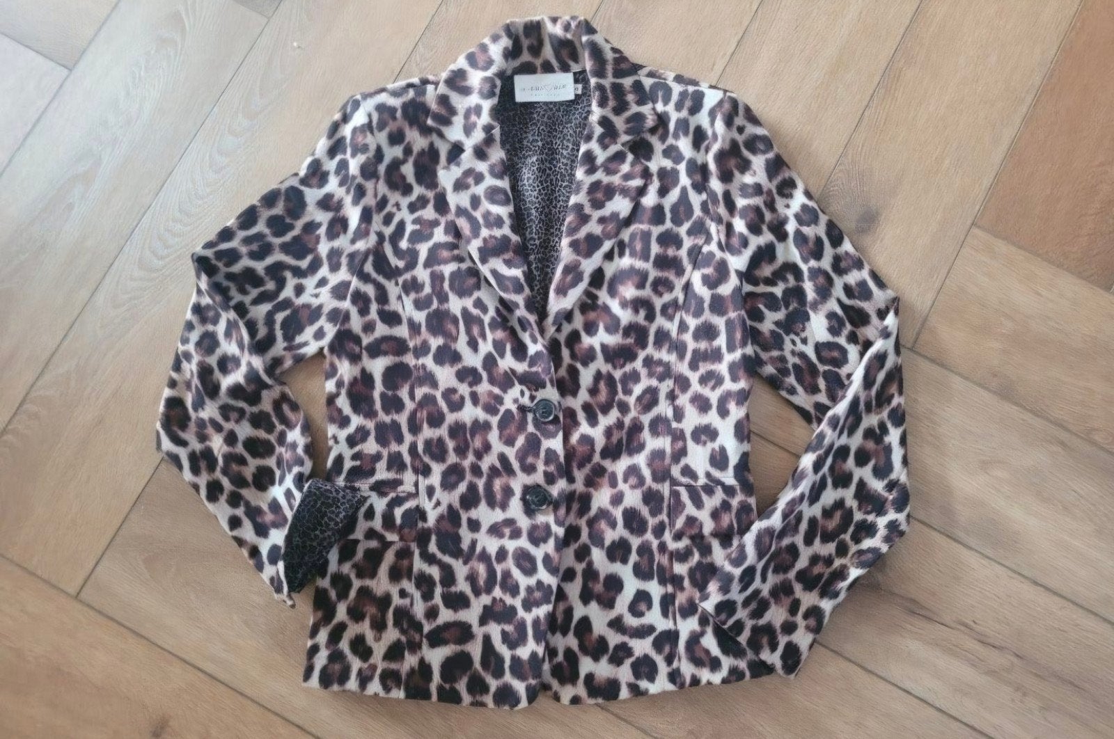 Prachtig colbert van Helena Hart, maat S-XS, Bruin, Zo goed als nieuw, Jasje, Maat 34 (XS) of kleiner