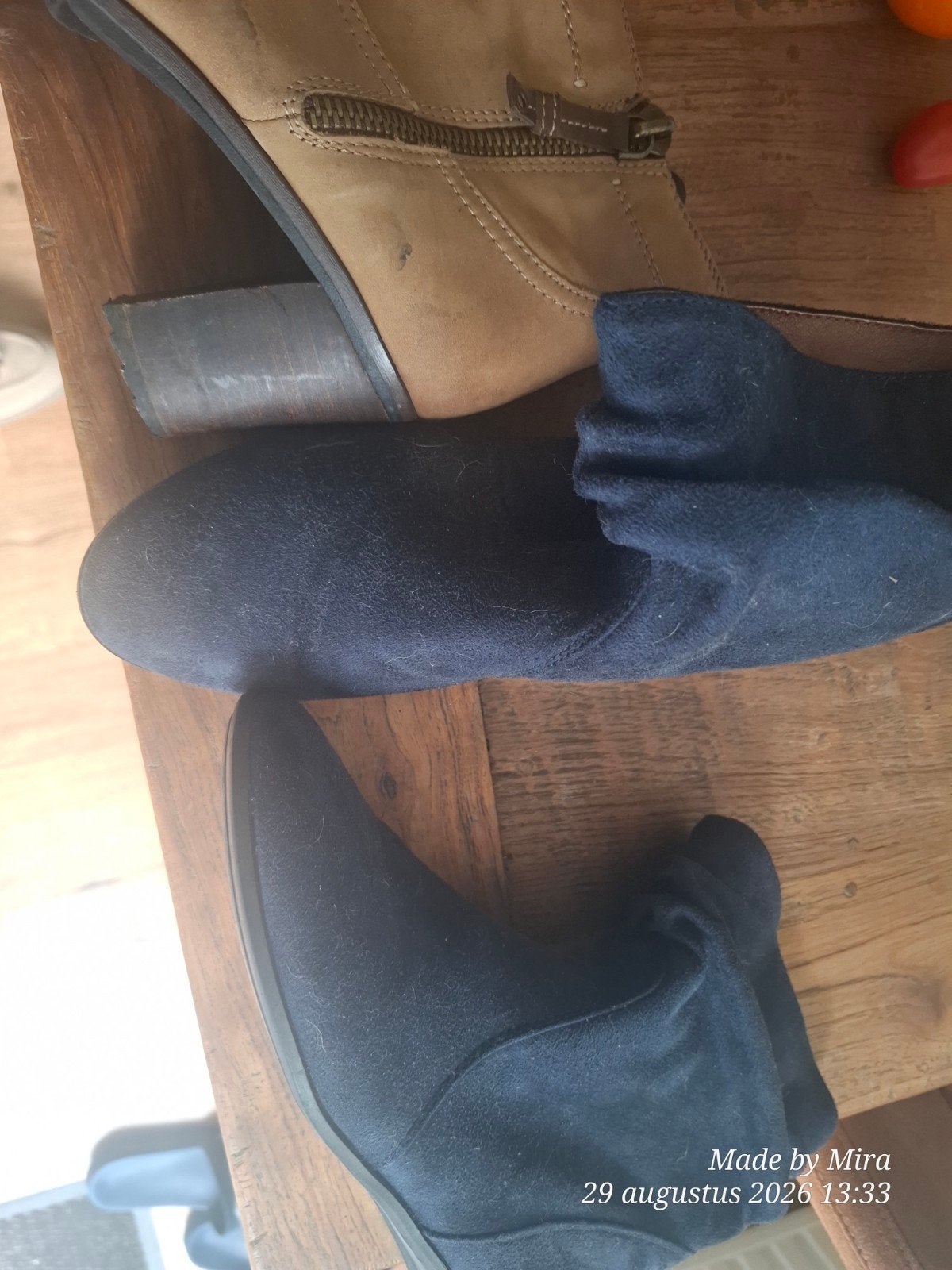 Stijlvolle enkellaarzen met hak - blauw, Ophalen of Verzenden