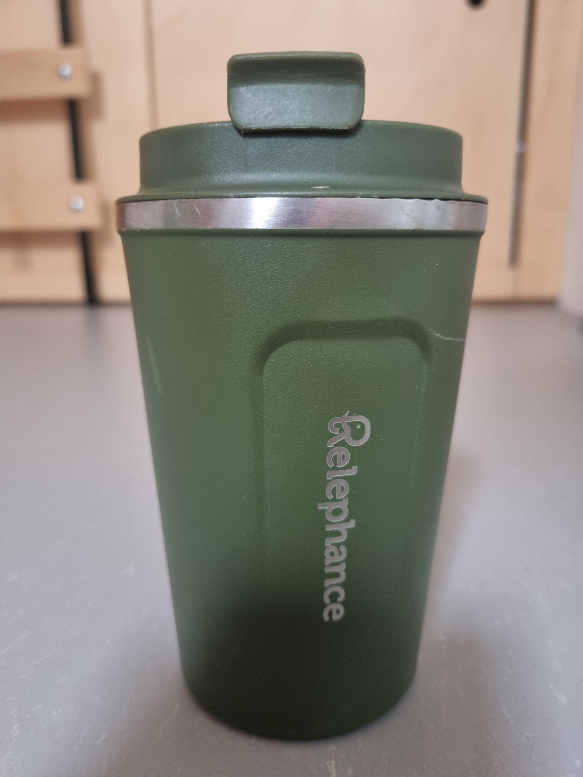 Relephance thermosfles, Ophalen, Gebruikt, Groen, Metaal
