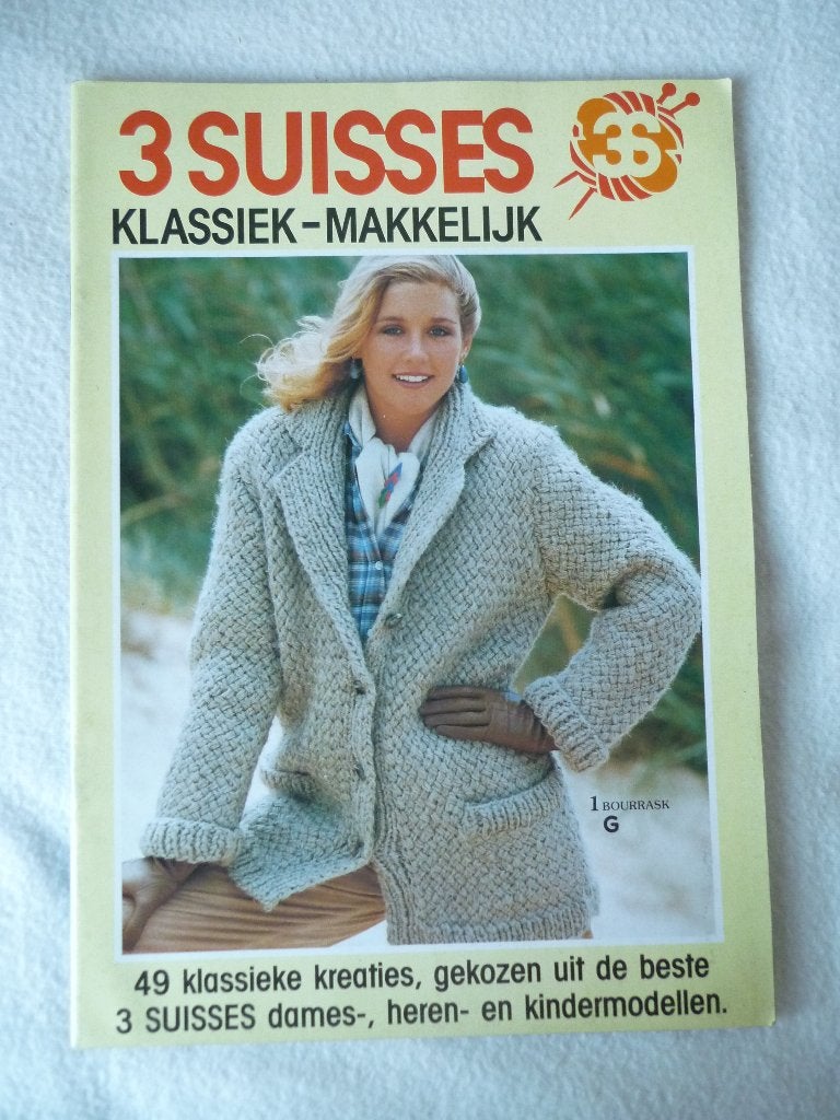 Breien Klassiek  Makkelijk - 3 Suisses tijdschrift jaren '80, Ophalen of Verzenden, Zo goed als nieuw, Breien, Patroon of Boek