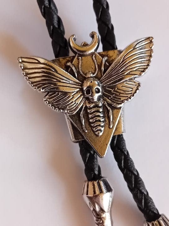 Bolo cicada vlinder? Tie met Doodshoofdvlinder Design, Kleding | Heren, Stropdassen, Onbekend, Verzenden, Zwart, Zo goed als nieuw