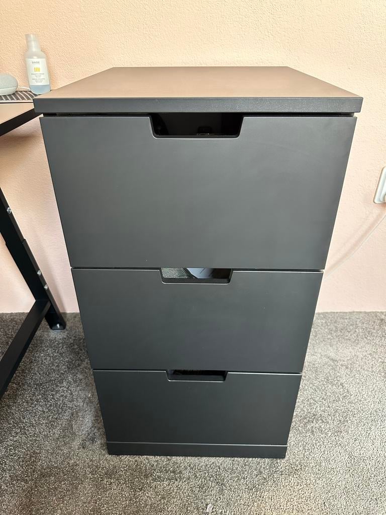 IKEA NORDLI ladekast met 3 lades - Zwart (Antraciet), 3 of 4 laden, Ophalen, Zo goed als nieuw