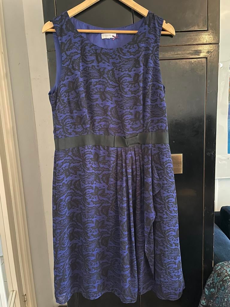 Charles Vogele jurk maat 42 kobalt met zwart., Kleding | Dames, Blauw, Maat 42/44 (L), Ophalen of Verzenden, Zo goed als nieuw