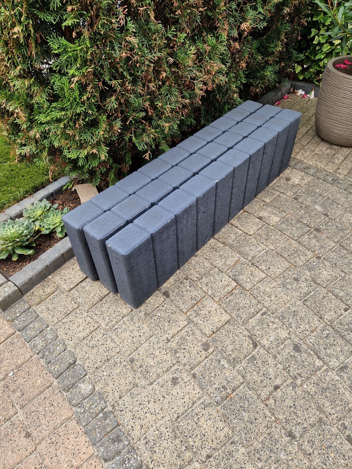 Excluton pallisadeband 100x25x8cm totaal 3 stuks, Tuin en Terras, Tegels en Klinkers, Ophalen, Overige typen, Nieuw, Minder dan 5 m²