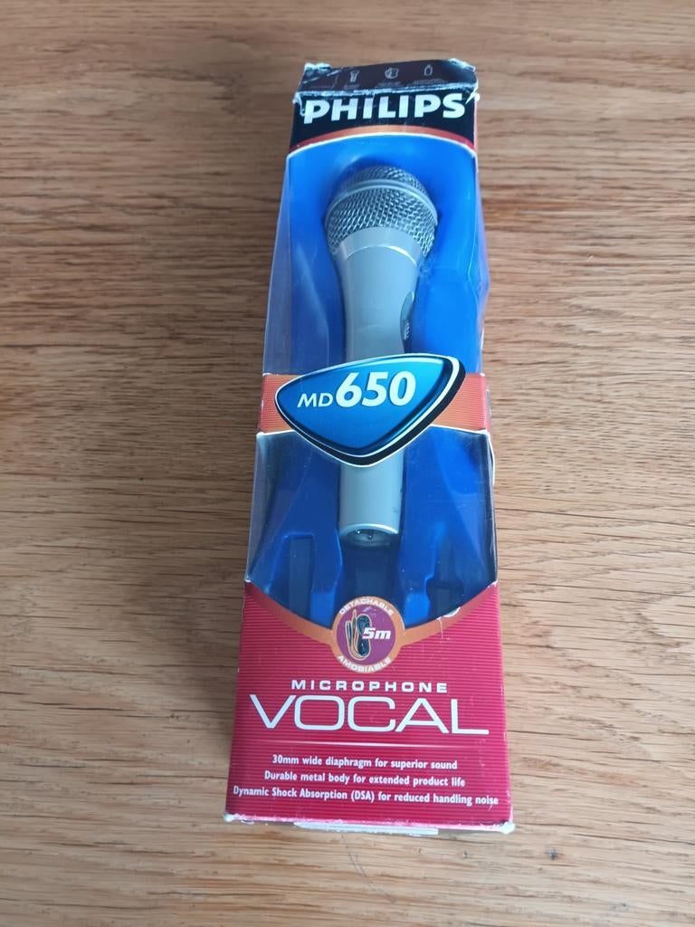 Philips MD 650 Vocale Microfoon met Kabel, Muziek en Instrumenten, Microfoons, Ophalen of Verzenden, Nieuw