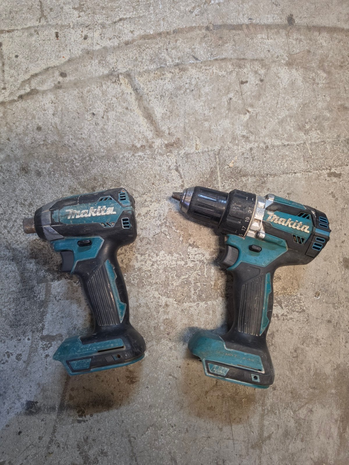 Makita 18v combiset slagschroefmachine en schroefboormachine, Ophalen of Verzenden, Gebruikt, Boor- en Schroefmachine