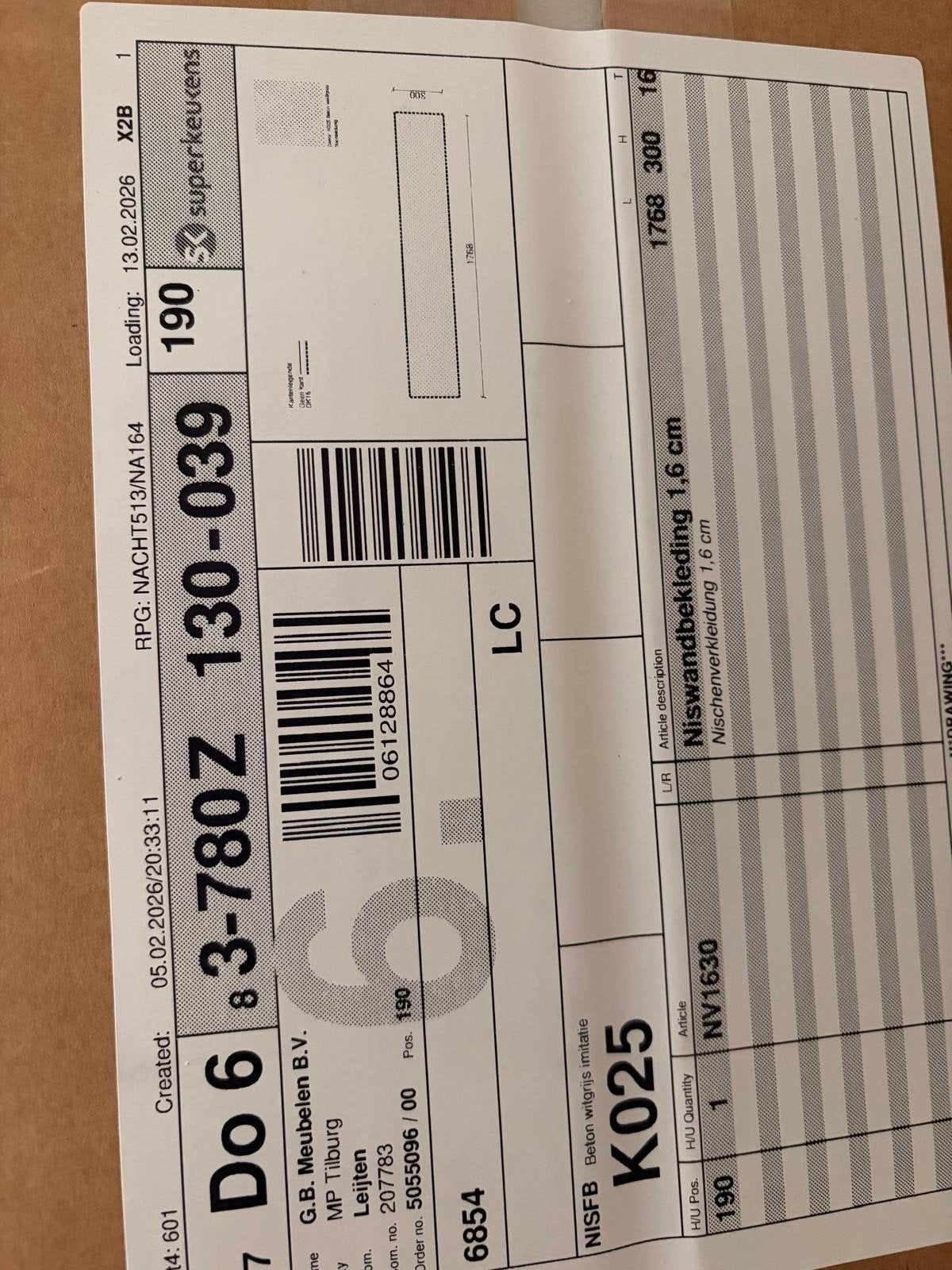 Keuken Niswandbekleding / Achterwand – Beton Witgrijs, Huis en Inrichting, Ophalen of Verzenden, Nieuw