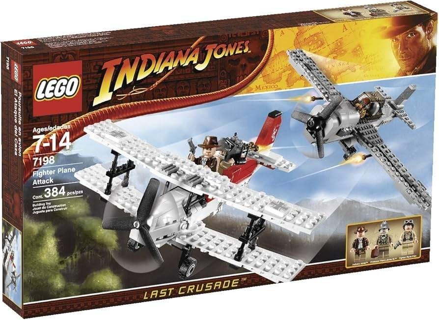Lego Indiana Jones 7198 Fighter Plane Attack, Gebruikt, Overige thema's, Lego, Ophalen of Verzenden