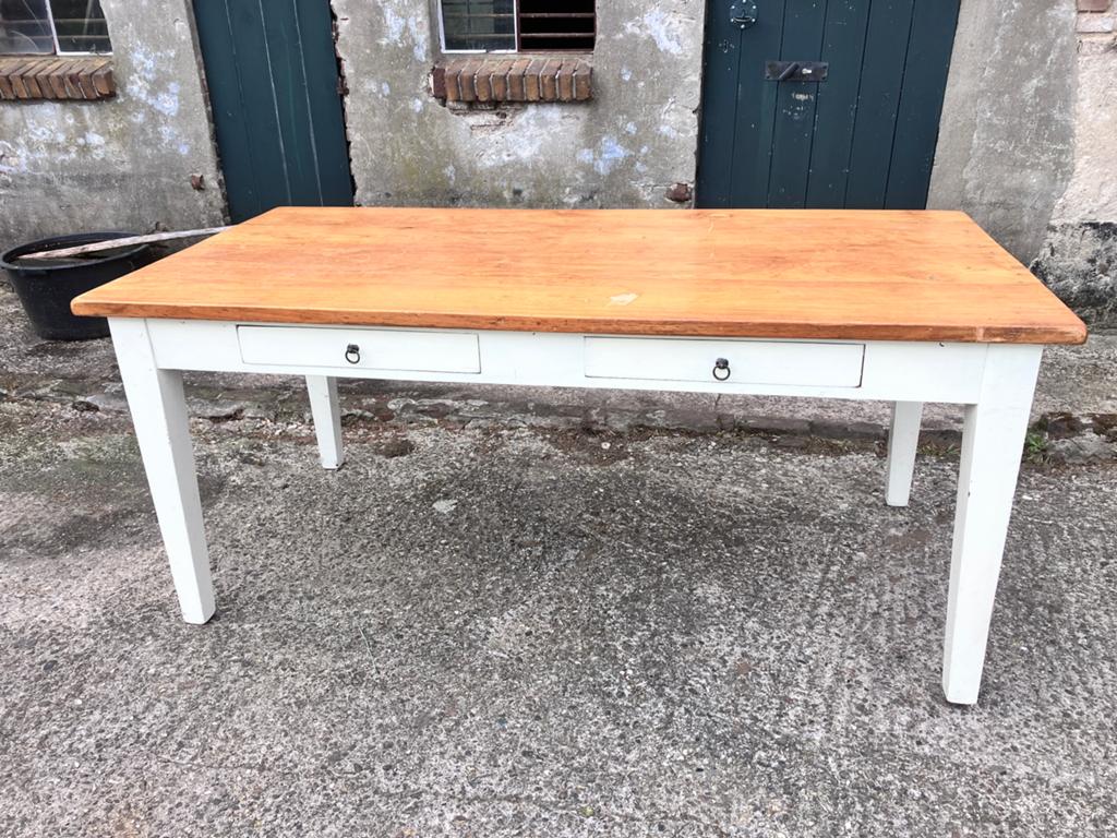 Eettafel met lades van hout, Ophalen, Gebruikt, 50 tot 100 cm, Vijf personen of meer