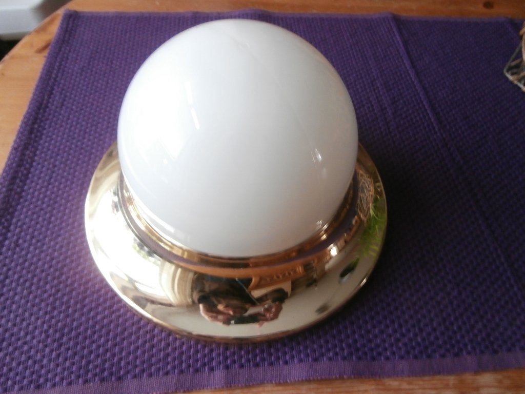 plafondlamp lamp plafonniere wit goudkleurig kunststof, Huis en Inrichting, Lampen | Plafondlampen, Kunststof, Ophalen of Verzenden