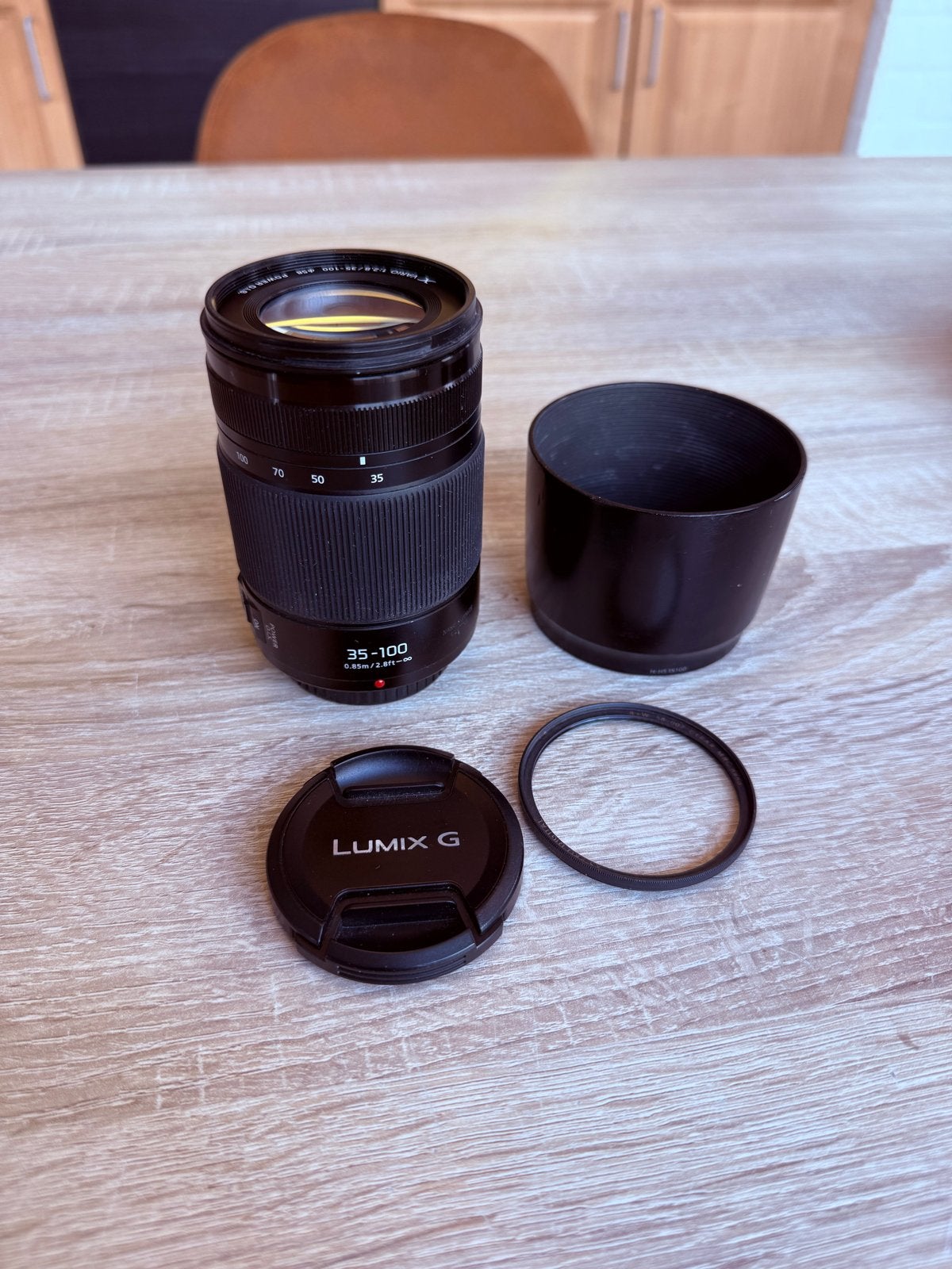 Panasonic Lumix G Vario 35-100mm f/2.8 II Power O.I.S., Autofocus, Micro Four Thirds, Zo goed als nieuw, Panasonic