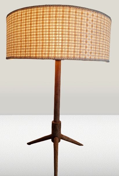 Vintage Deense Tafellamp met Tripod Voet, Ophalen of Verzenden