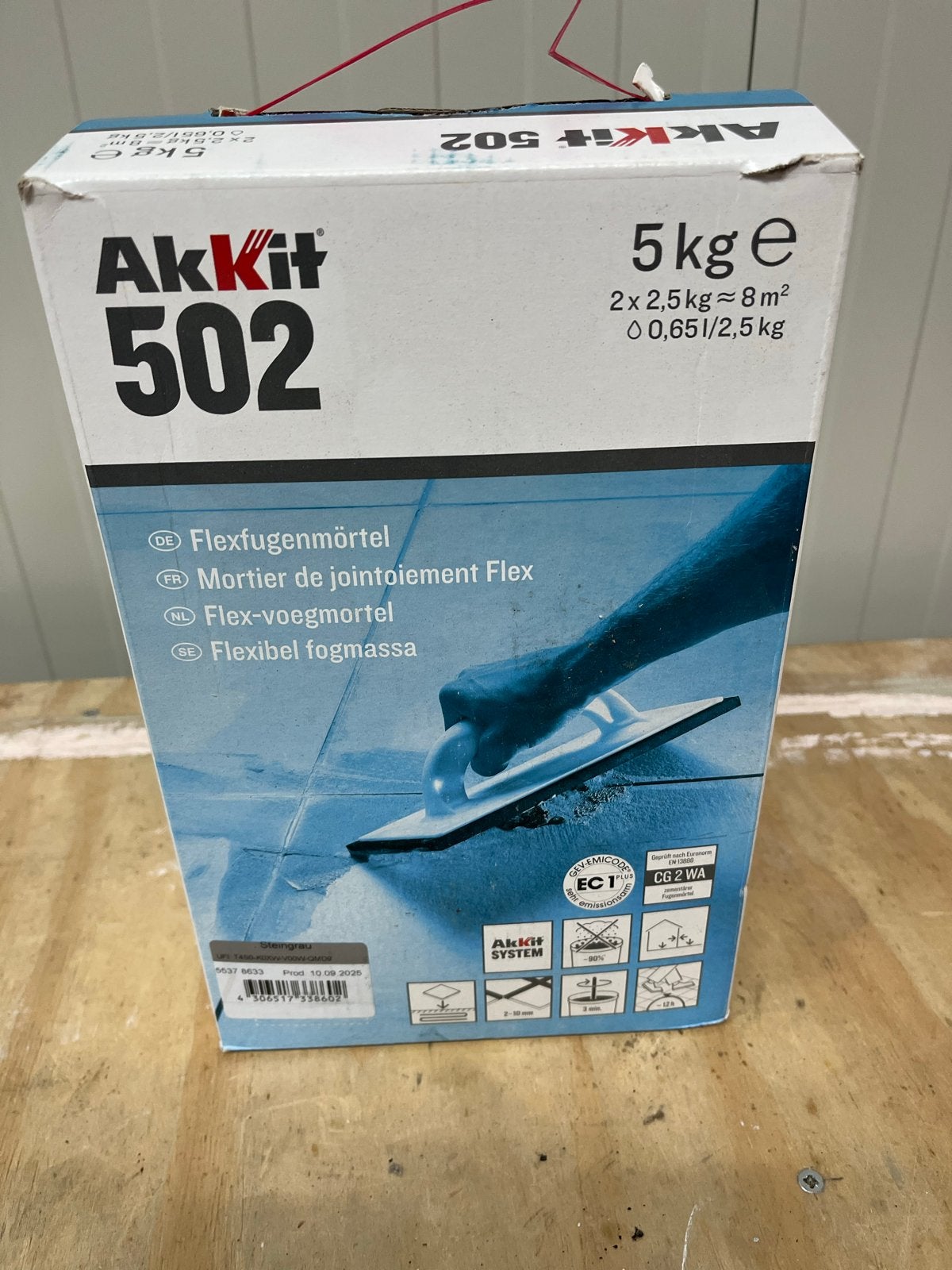 AkKit 502 Flexvoegmortel Steingrau 5kg, Ophalen of Verzenden, Nieuw