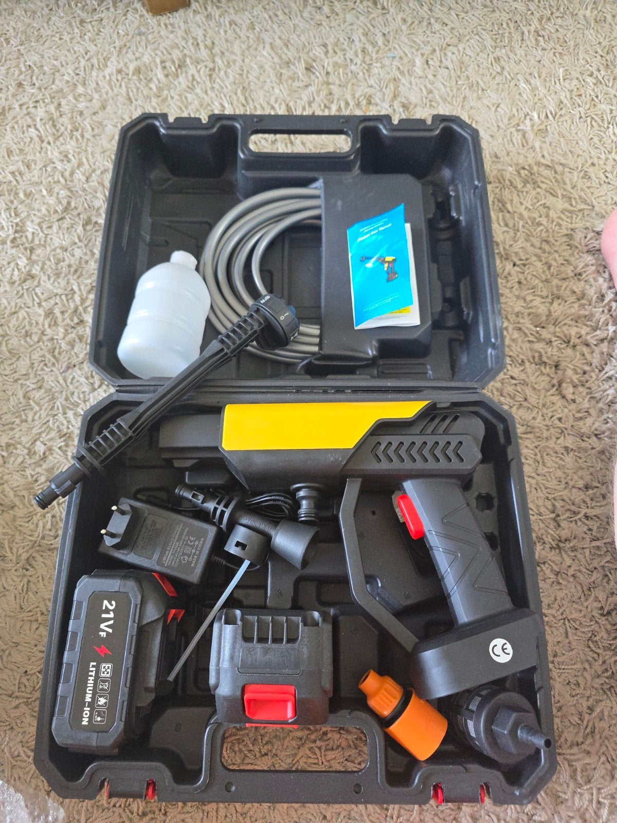 Draagbare Accu Hogedrukreiniger 21V Lithium-Ion, Ophalen of Verzenden, Nieuw, Accu