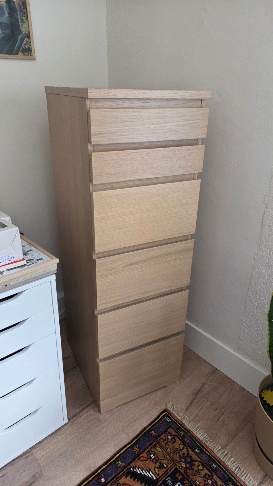 Ikea MALM ladekast 6 lades, Huis en Inrichting, Kasten | Ladekasten, 5 laden of meer, 100 tot 150 cm, Zo goed als nieuw, 25 tot 50 cm
