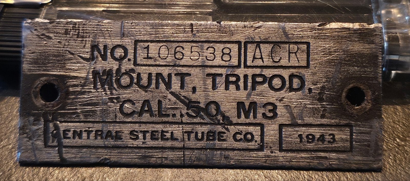 Fabrieksplaatje US M3 .50 driepoot WW2, Ophalen of Verzenden, Amerika