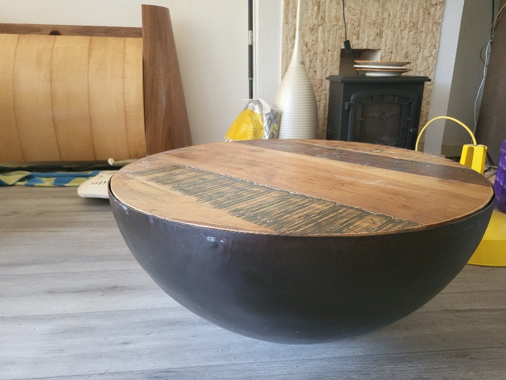 Ronde bijzettafel metaal, Ophalen, Minder dan 45 cm, Metaal of Aluminium, Rond