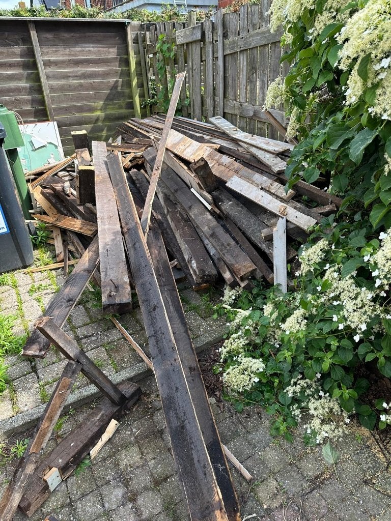 GRATIS balken en vloerhout, Doe-het-zelf en Verbouw, Hout en Planken, Ophalen, Gebruikt, Overige typen, 200 tot 250 cm
