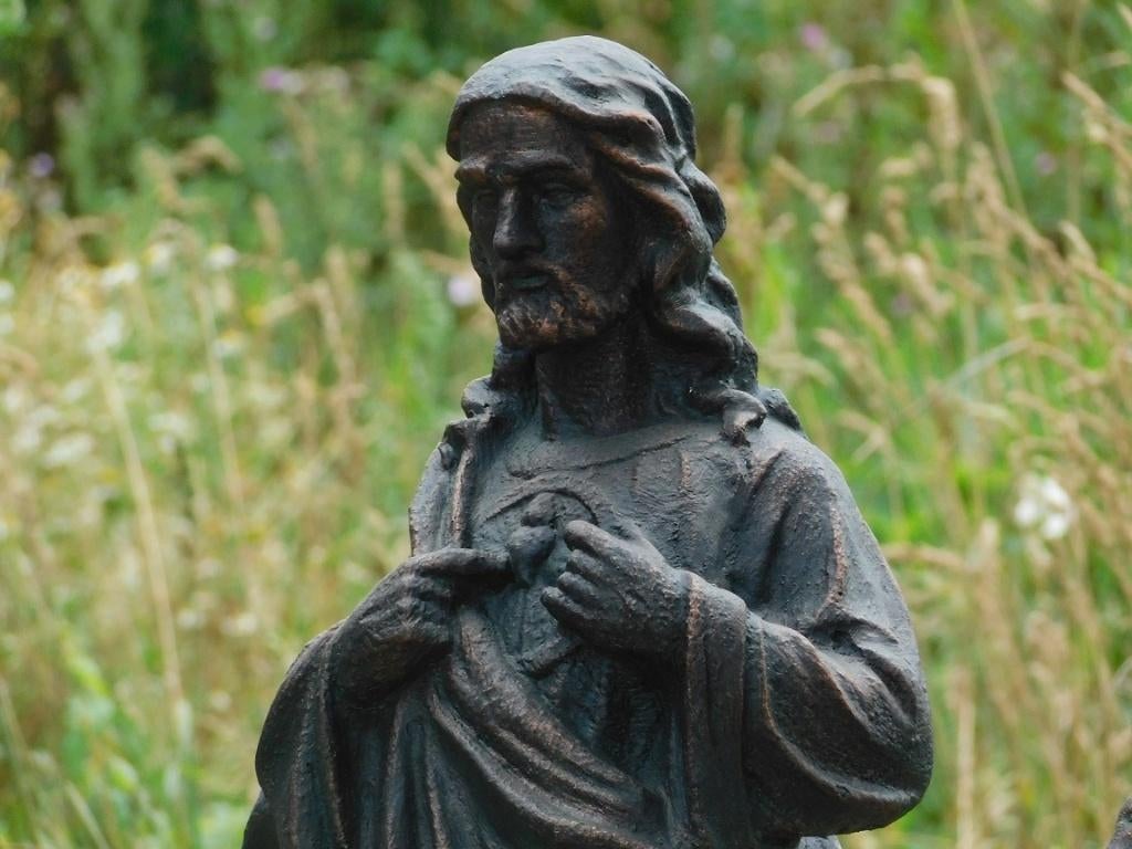 Impressief kerkelijk beeld van Jezus,  polystone, Tuin en Terras, Tuinbeelden, Kunststof, ., Nieuw, Ophalen of Verzenden