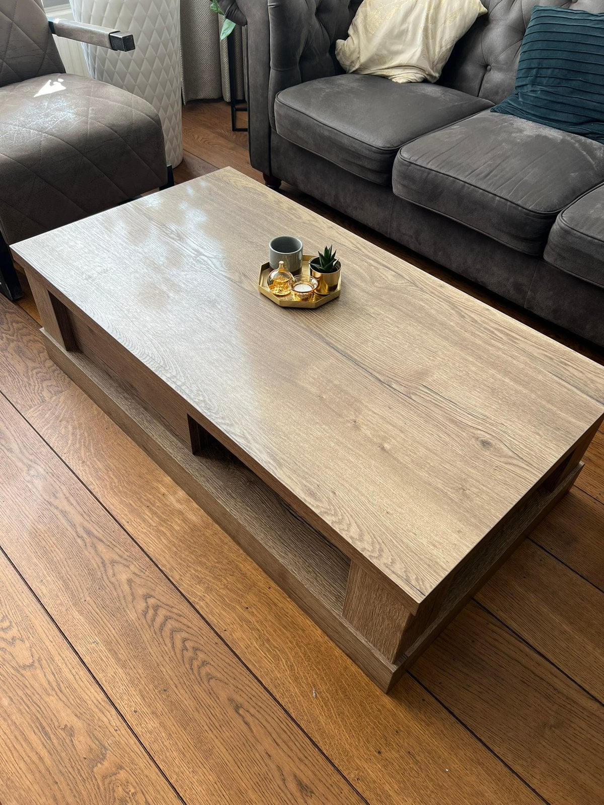 Salontafel robuust, Ophalen, 100 tot 150 cm, 50 tot 100 cm, Zo goed als nieuw