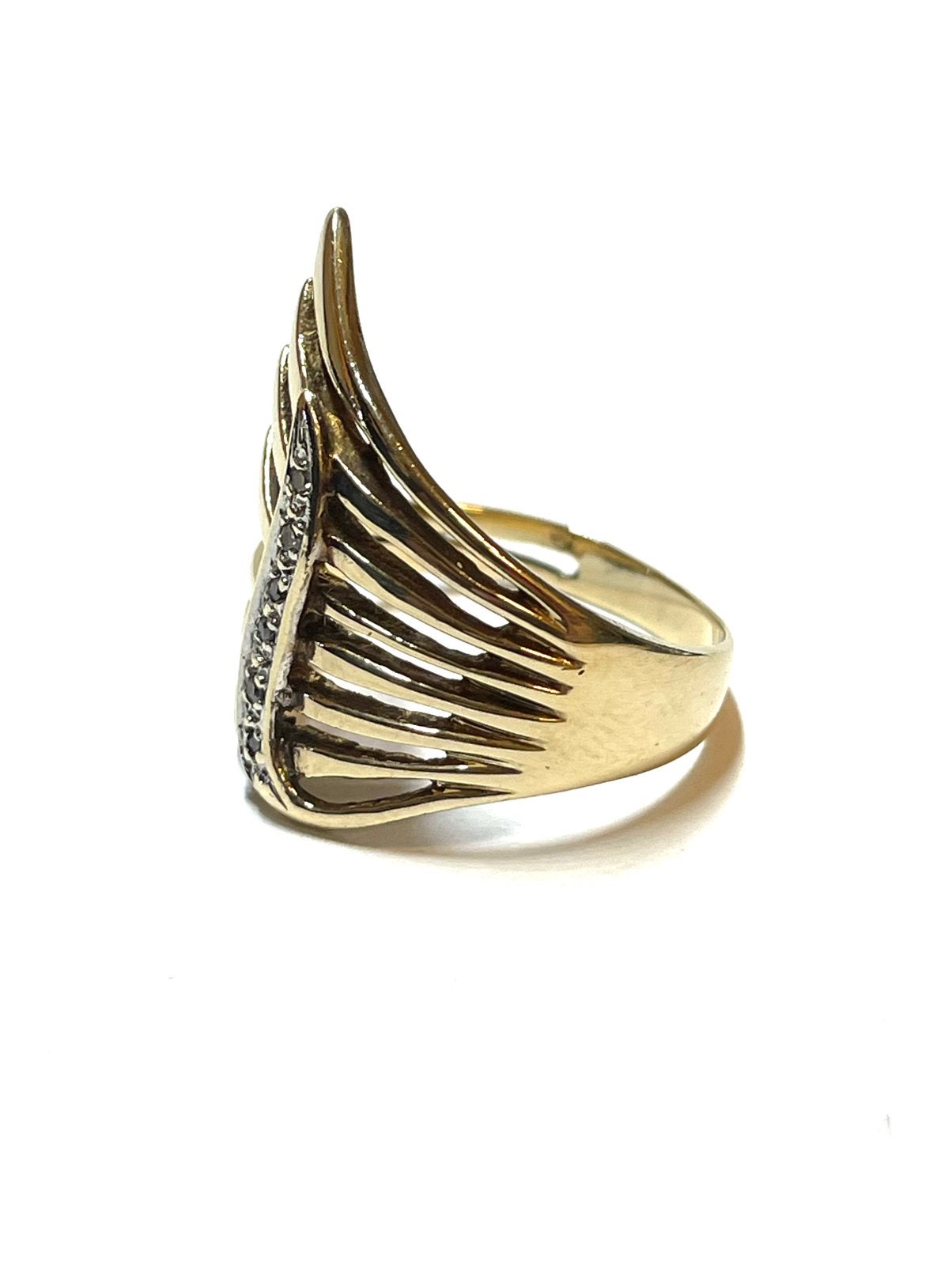 8k gouden ring met diamant, -, -, Ophalen of Verzenden, Zo goed als nieuw