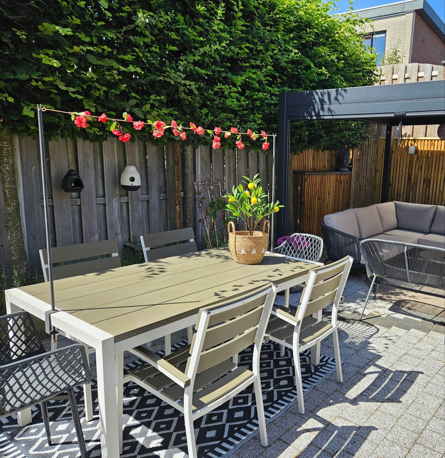 Tuintafel met 4 stoelen, Ophalen, Gebruikt