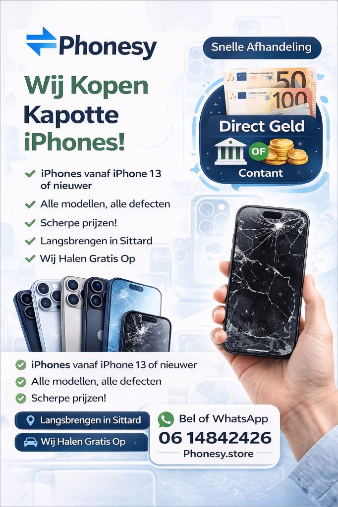 Wij kopen kapotte iPhones – Direct betaald