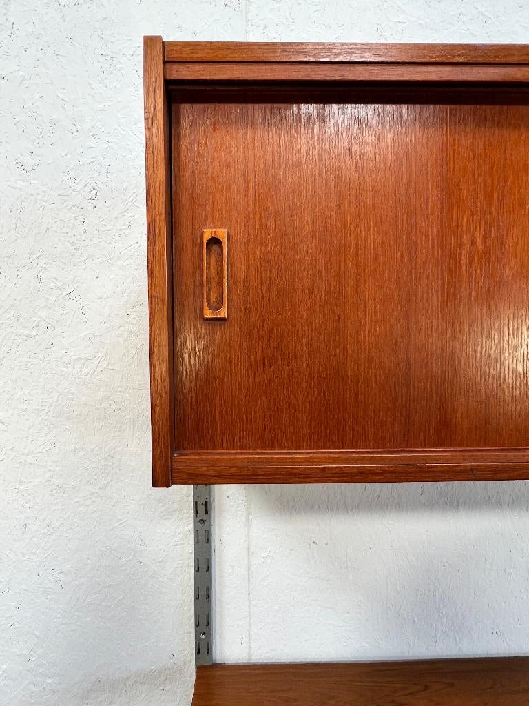 Vintage Teak Wandmeubel / Modulair Wandsysteem, 1960's, Ophalen, Gebruikt, 200 cm of meer, 150 tot 200 cm