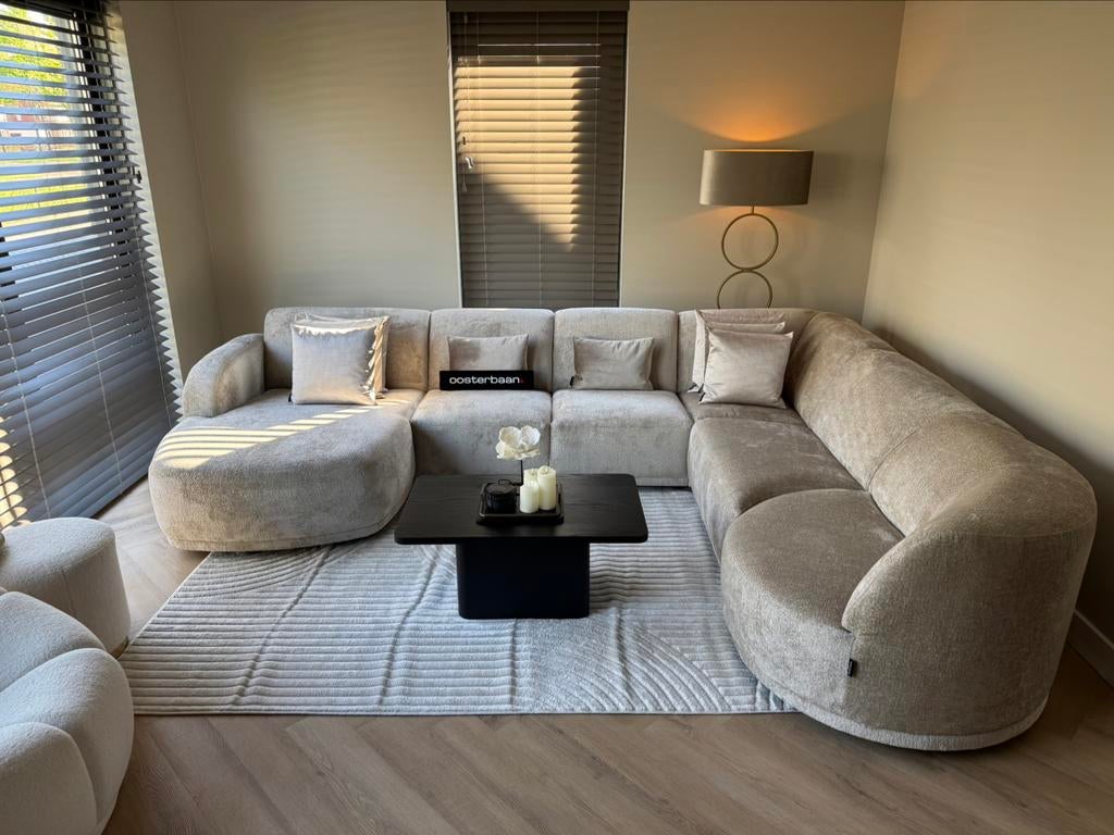 Luxe Teddy Velvet U-bank Clyde met Draaistoel NIEUW - Uniek!, Huis en Inrichting, Info@oosterbaanwonen.nl, Venus 31 8448CE Heerenveen